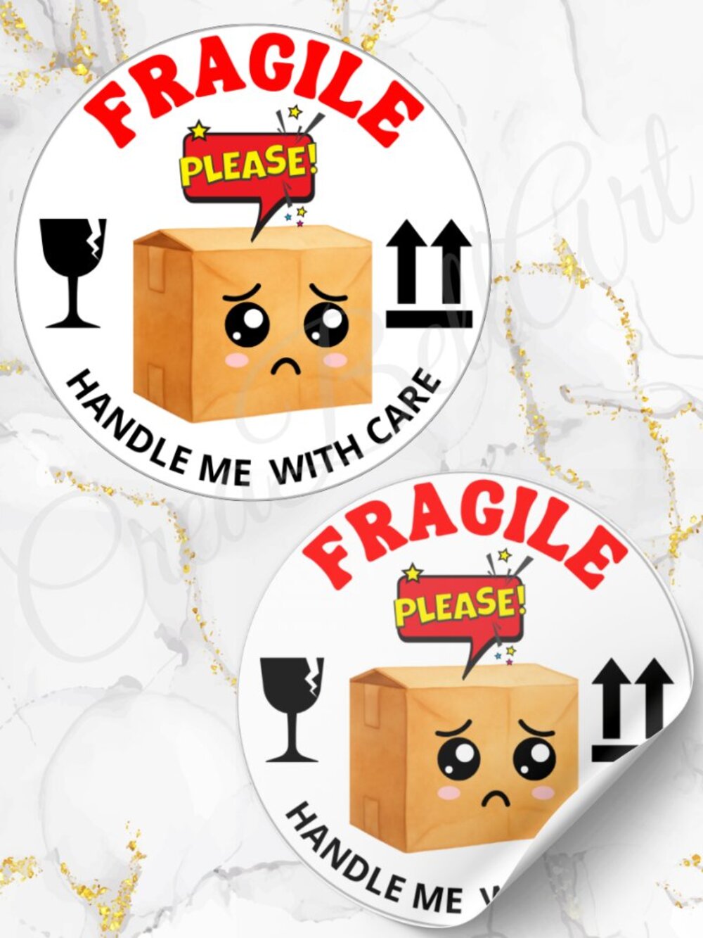 60 Fragile Stickers - Shipping Supplies